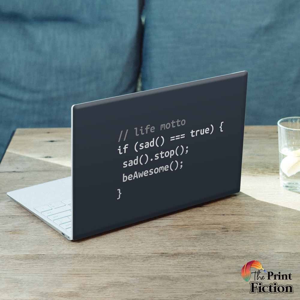 Life Motto Programming Funny Technology Code Laptop Sticker. 