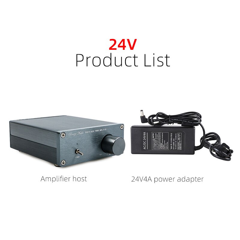 Audio BA100 HiFi Class D Audio Digital Power Amplifier NE5532P TPA3116 Advanced 2*100W Mini Aluminum Enclosure amp - AMP and DC24V. 