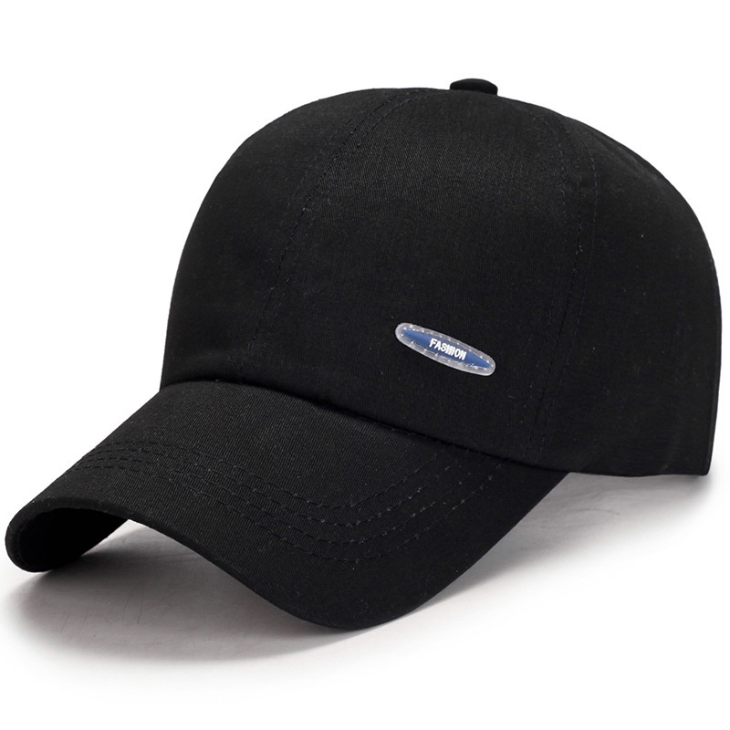Simple Baseball Cap Fashion Men Leather Standard Visor Hat Casual Cotton Hat