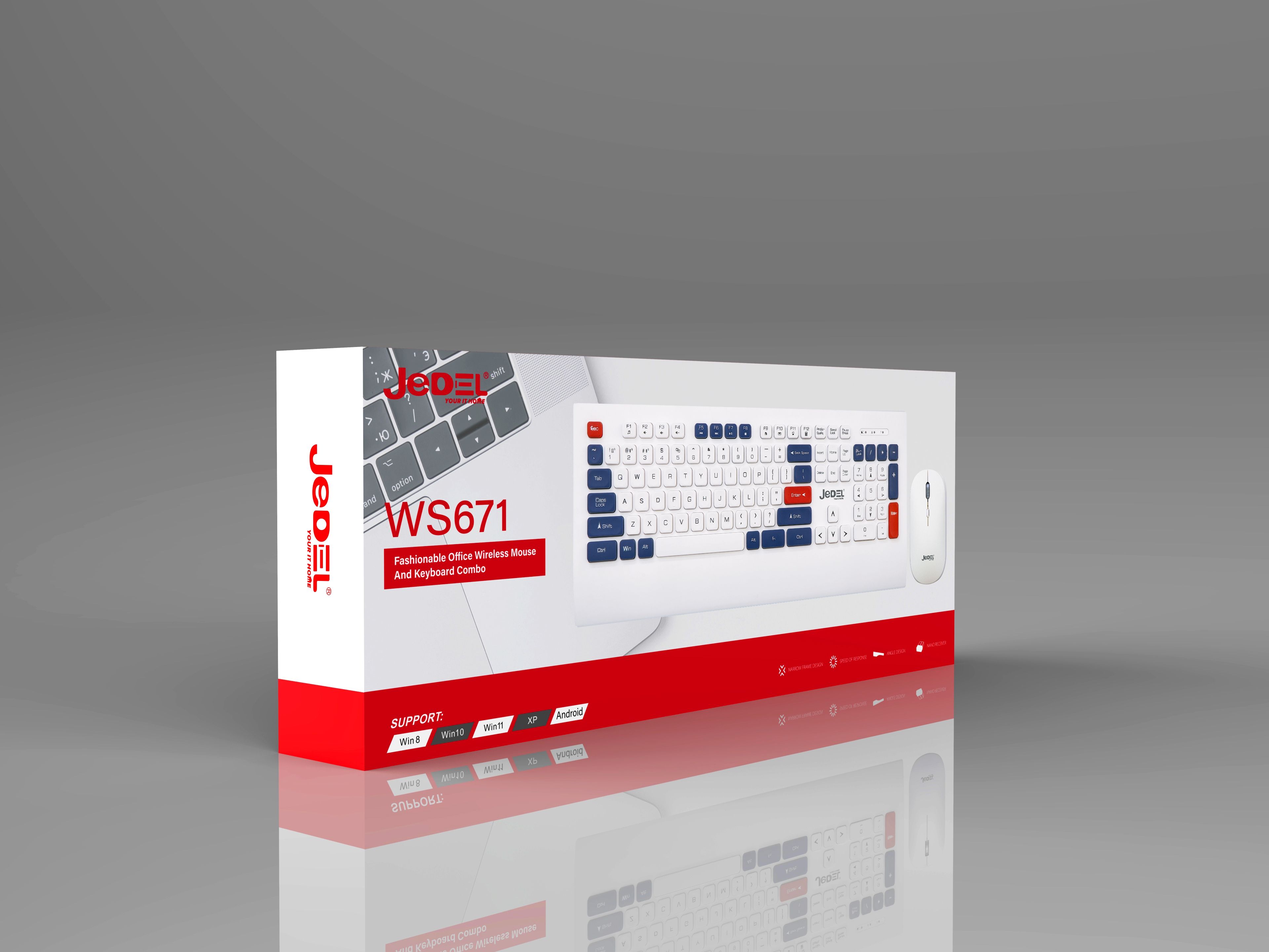 JEDEL-WS671 Wireless Keyboard and Mouse Combo (English). 