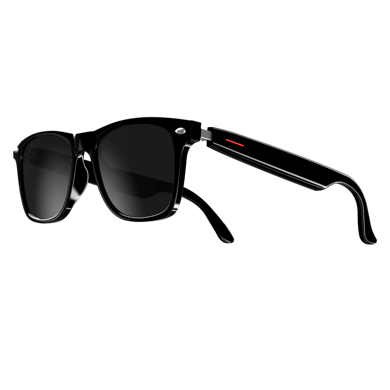 Smart glasses: blue light filtering polarized sunglass lenses audio built-in mic & speakers touch & voice assistant. 