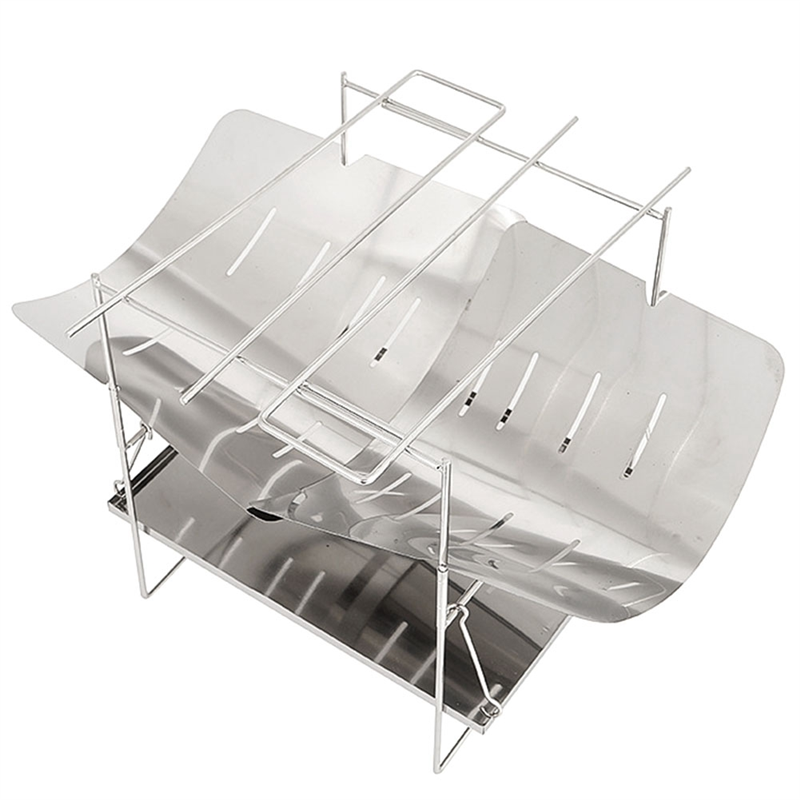 Folding Campfire Grill Folding Stainless Steel Firewood Stove Fire Pit Outdoor Camping Equipment