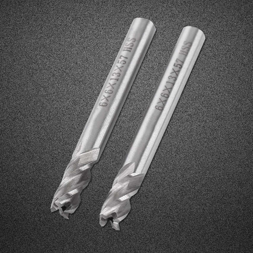 2pcs HSS 6mm 4 Flutes End Mill Cuttting Engraving Milling Machine Bit CNC Tool. 