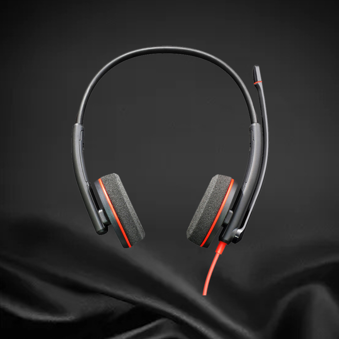 Poly Plantronics Office Headset C3220 Noise-cancelling Headphone USB High-definition Call Wired Stereo HD Call Binaural Headset. 