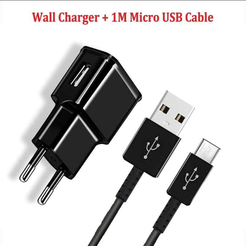 【happy one】5V 2A EU Plug Charger Adapter Micro USB Charging Cable For Samsung J3 J5 J7 J4 J6 + A6 A7 A8 J2 A3 Wall Charger. 