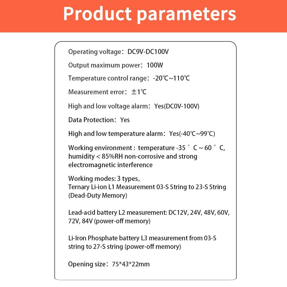 Battery Monitor 9V-100V Battery Capacity Voltage Meter with LCD Display Backlight Digital Voltmeter Tester For Lithium Ternary Batteries Lead-acid Battery Lithium Iron Phosphate Battery Capacity Percentage Tester. 