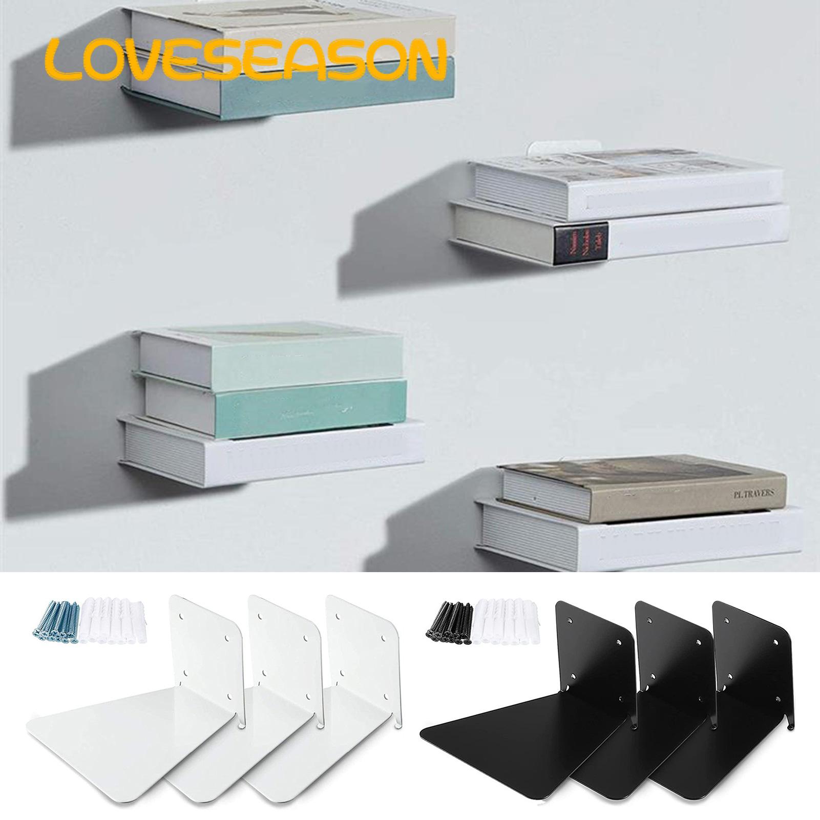 Iron Floating Bookshelf 3pcs Floating Bookshelves Invisible Wall Mounted Shelves for Small Spaces Floating Bookshelves for Awkward Walls