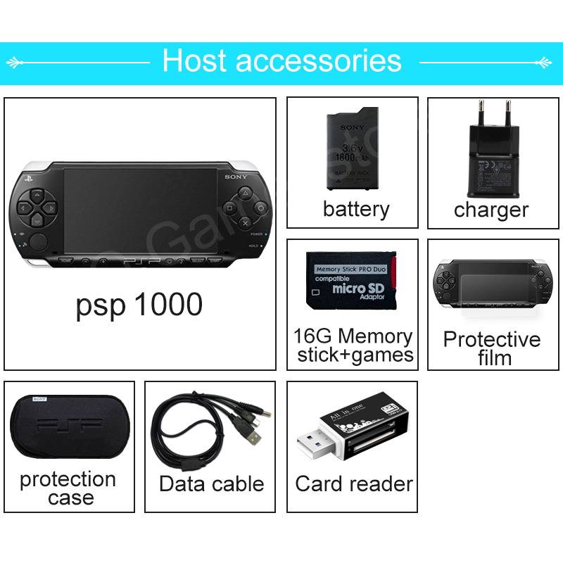 PSP handheld Original Sony psp1000 game console gba game doubles handheld arcade game console FC. 