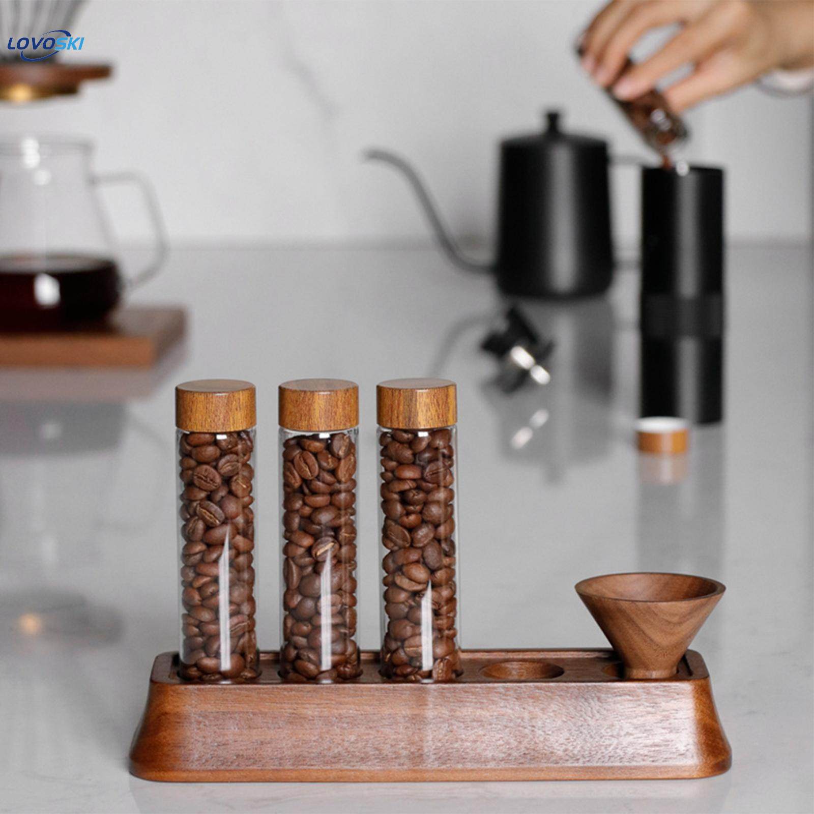 Coffee Bean Dispenser with Display Rack for Coffee Shop Countertop Bar