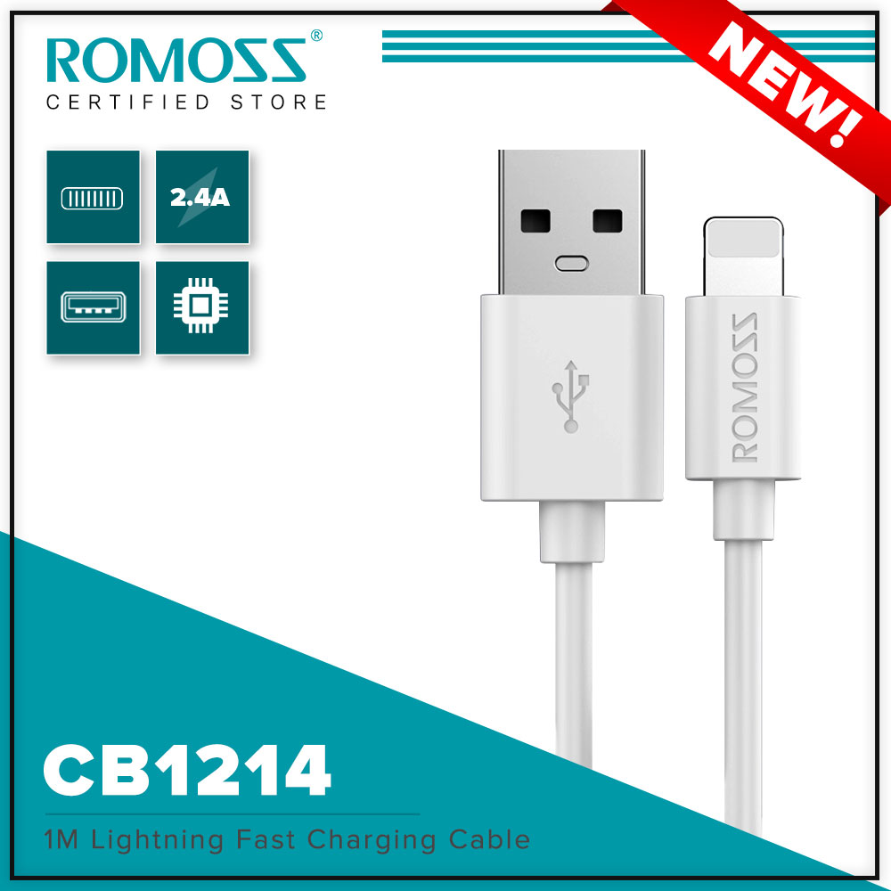 Romoss Lightning Cable For iPhone 2.4A Fast Charging Data Cable iPhone Charger Cord 1M /1.2M /1.8M /2M USB Cable Mobile Phone USB Charging Cord for IOS Devices iPad iPhone X 8 Plus 11- 12 13 14 Pro Max
