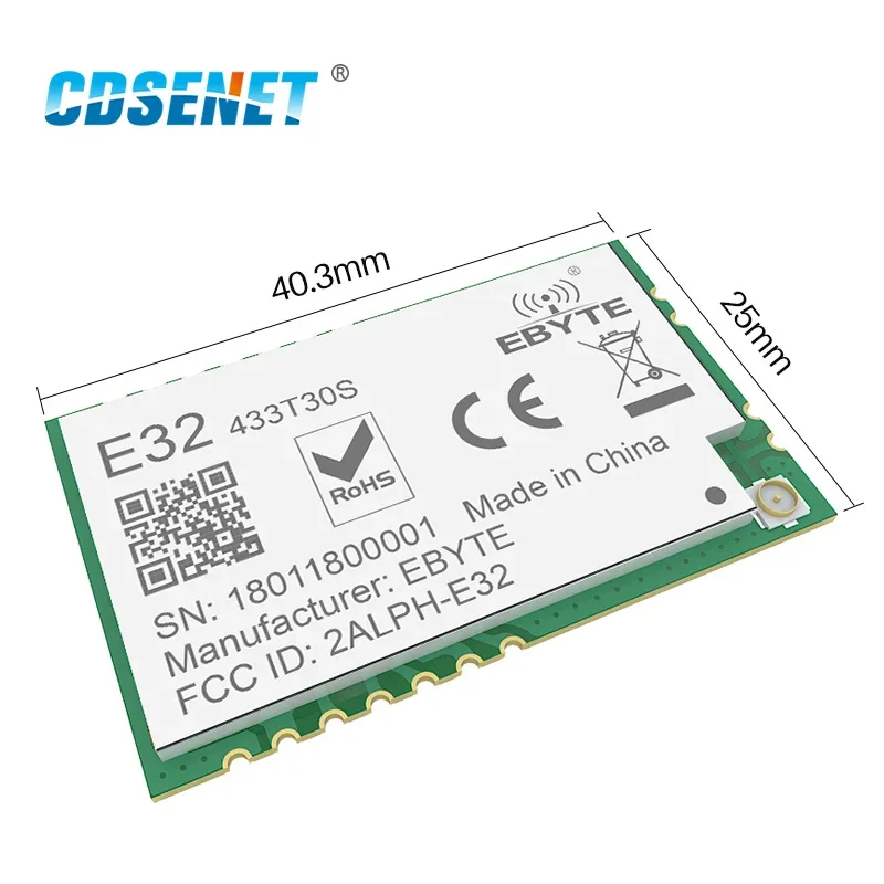 LoRa 433MHz rf Module 1w Long Range Transceiver CDSENET E32-433T30S UART SMD 30dBm 433 mhz IOT Transmitter Receiver. 