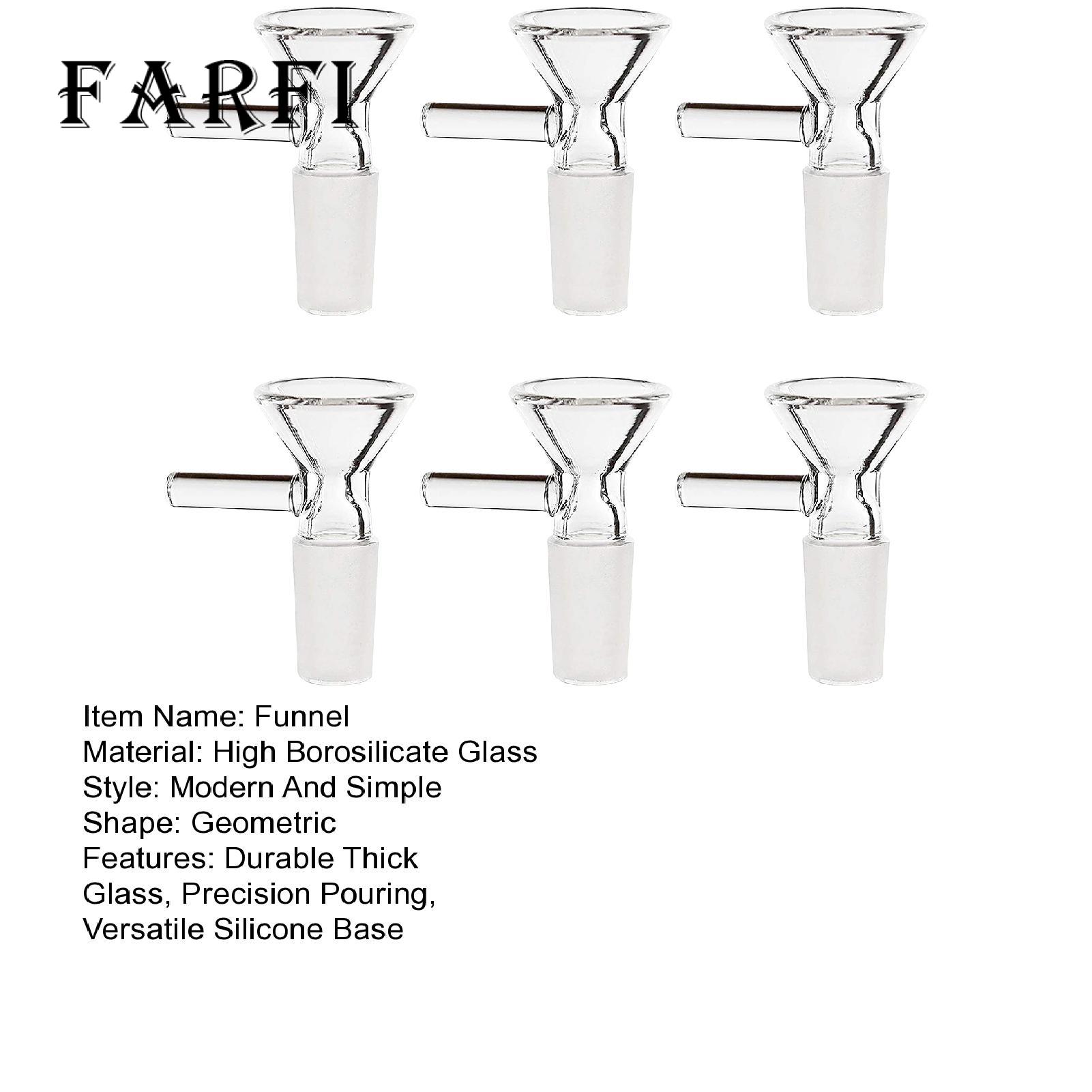 Functional Handle Funnel 6pcs Glass Funnel Set with Silicone Base Portable Mini Kitchen Lab Funnel for Cooking Science Experiments Lightweight Easy to Handle Glass Funnel with Silicone Base. 
