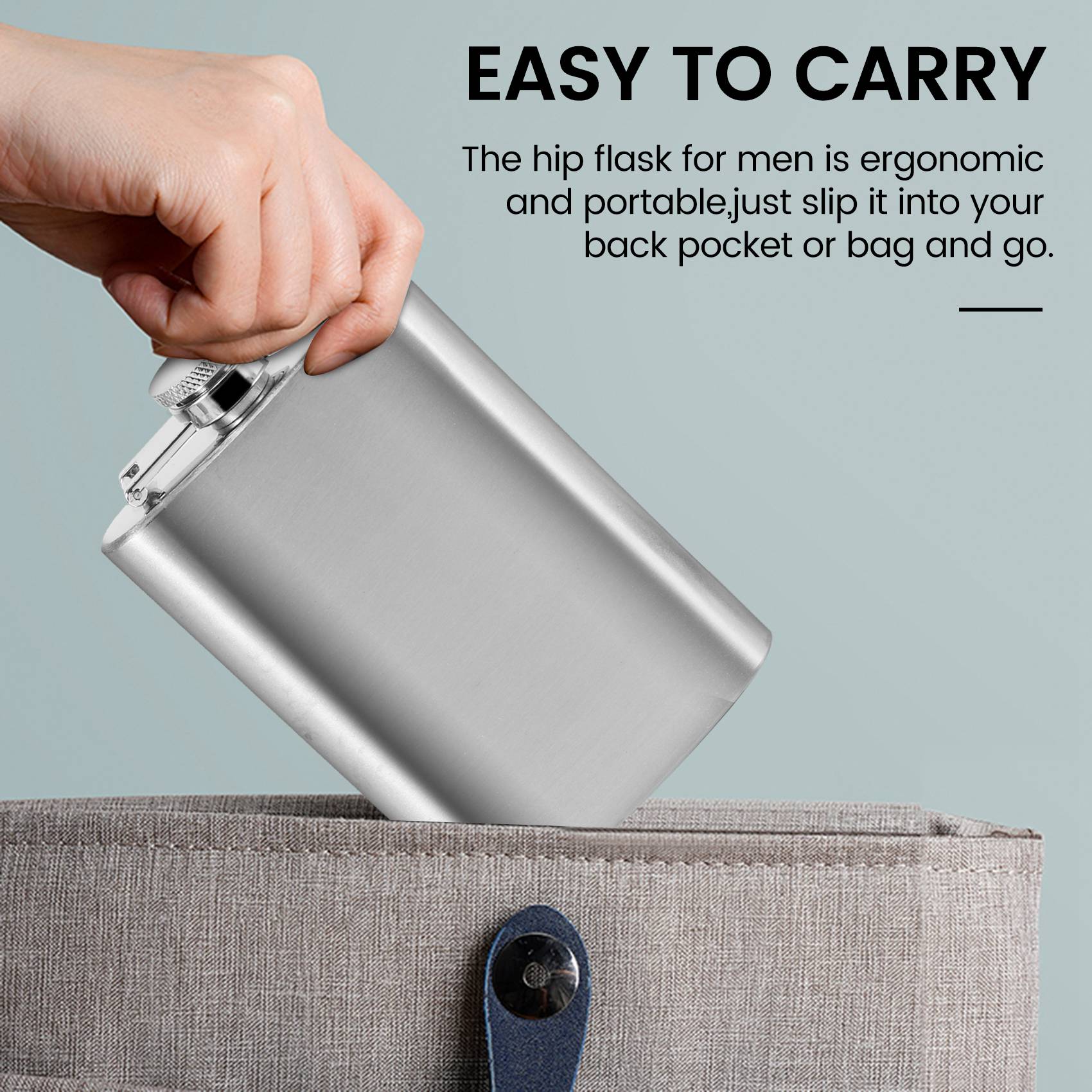 Hip Flask with Funnel, 4 Oz Stainless Steel Whiskey Flask 100% Leak Proof, Portable Pocket Hip Flask for Liquor for Men. 