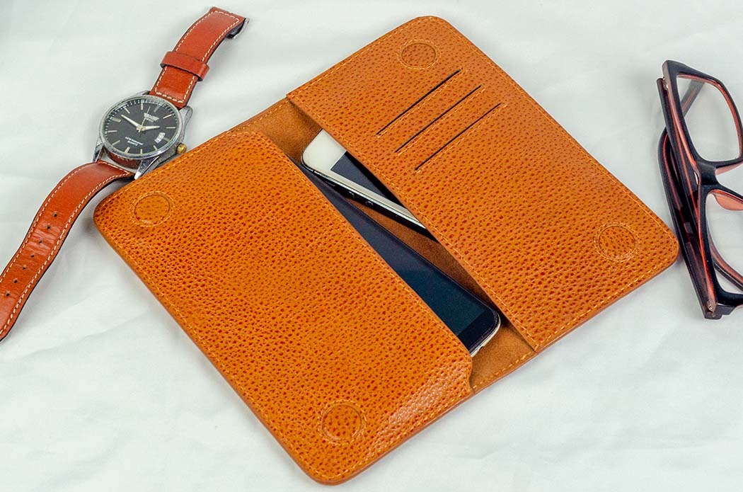 Mens Cool Leather Long wallet Phone Case and Card holder for youth