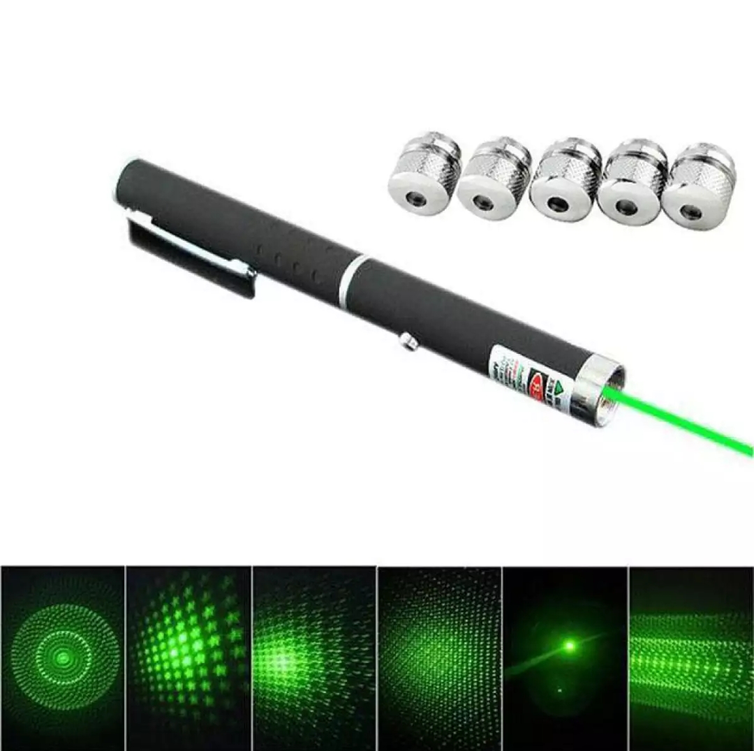 5 in 1 Adjustable Focus Green Pointer Pen Laser Light. 