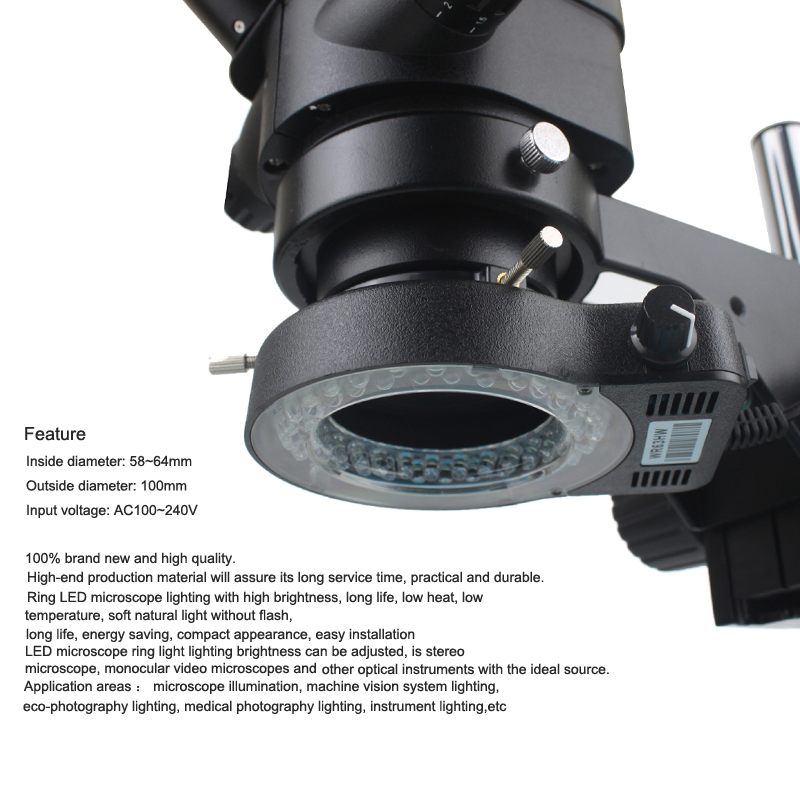 3.5X-90X Continuous Zoom Stereo Trinocular Microscope + 0.5X 2X Auxiliary Objective Lens 48mp 55mp 4K HDMI USB Microscope Camera. 