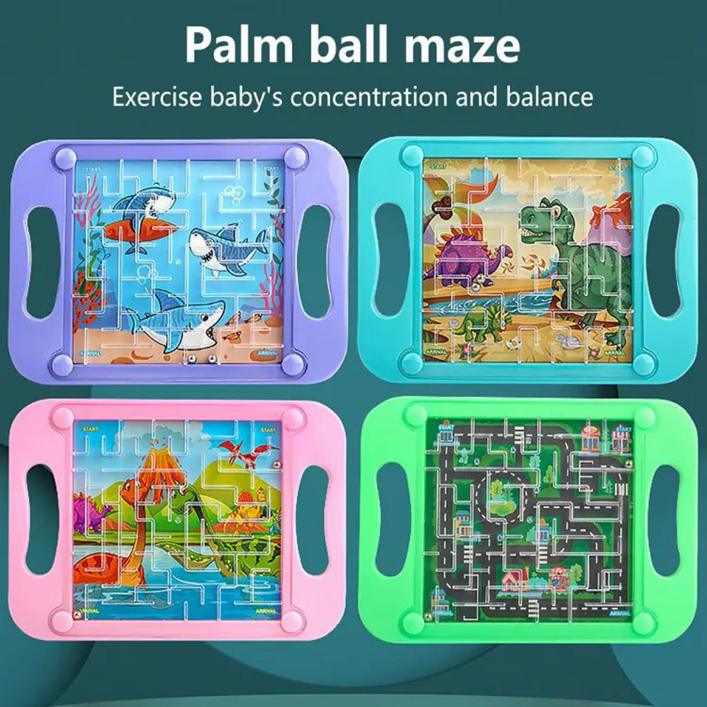 Maze Puzzle Double Balance Ball Board Game For Kids Brain Game Children 3D Educational Toy. 