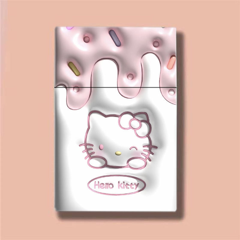 Sanrio Hello Kitty Kuromi Anime Cigarette Case Kawaii My Melody Cinnamoroll Smoke Box Plastic Cute Card Storage Box Festive Gift. 