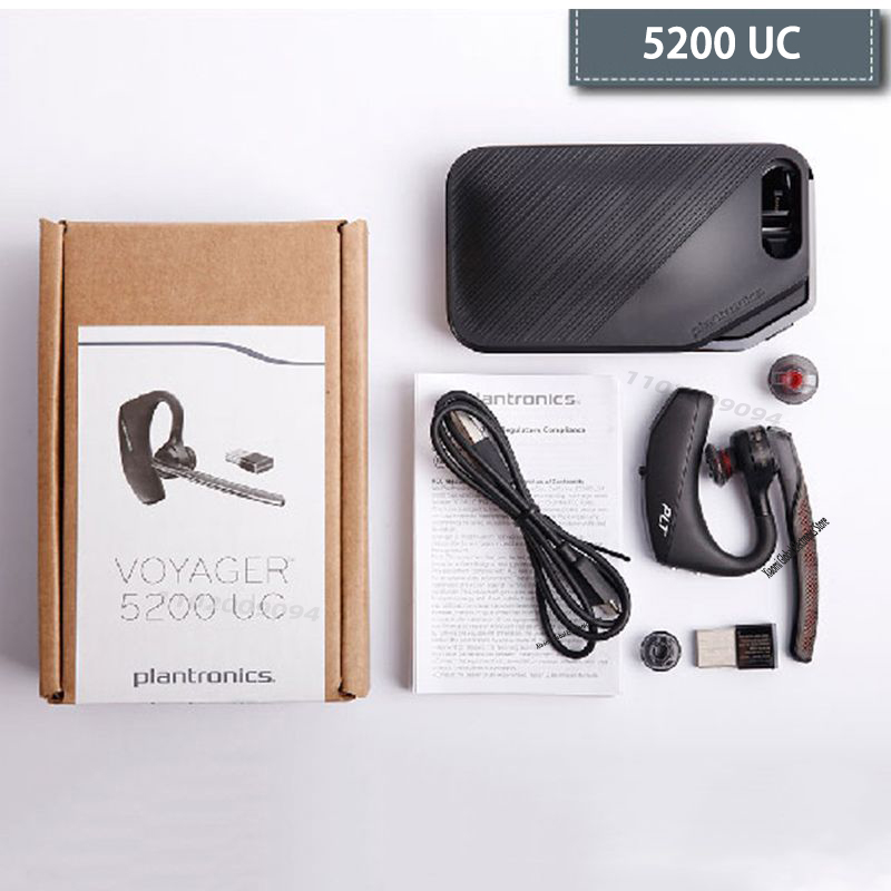 Poly Plantronics Voyager 5200 Bluetooth Wireless Headset Noise Canceling Business Earphone Software-Enabled Windsmart Technology. 