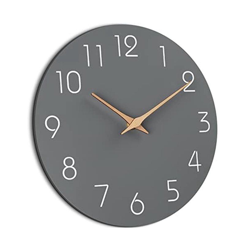 Wall Clock Silent Non-Ticking Wall Clocks Battery Operated - Modern Simple Wooden Clock Decorative Durable Easy Install Easy to Use