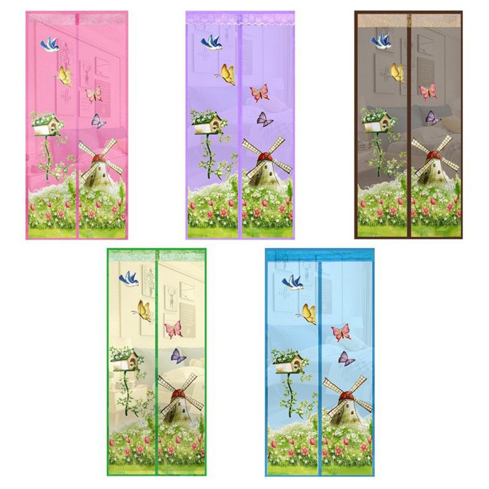 Hot 100x210CM Curtain Tool-free Magnetic Mosquito Net Anti Bug Fly Door Curtains Mesh Automatic Closing Door Screen. 