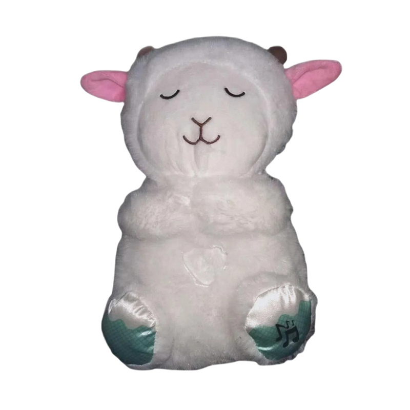 BreathingSleep and Playmate Musical Stuffed Baby Plush Toy with Light Sound Newborn Sensory Comfortable Easy Install -A