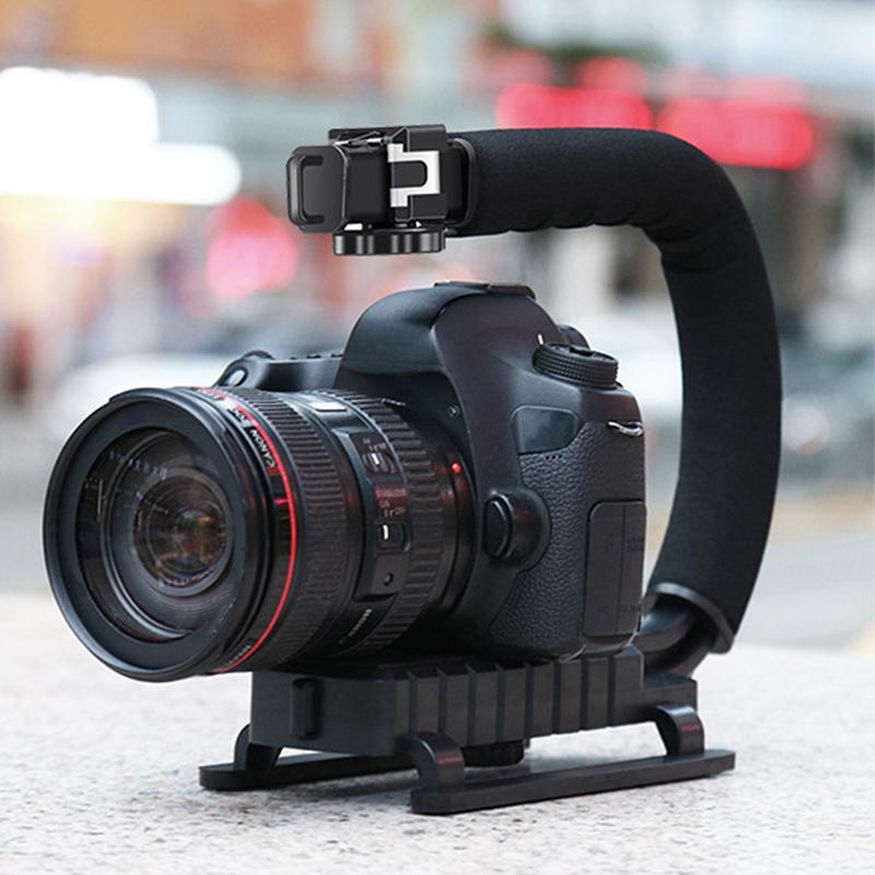 Video Action Stabilizing Handle Camera Handle Photography Equipment Stabilizing Handle Grip With Cold-Shoe Mount Camera Grip. 