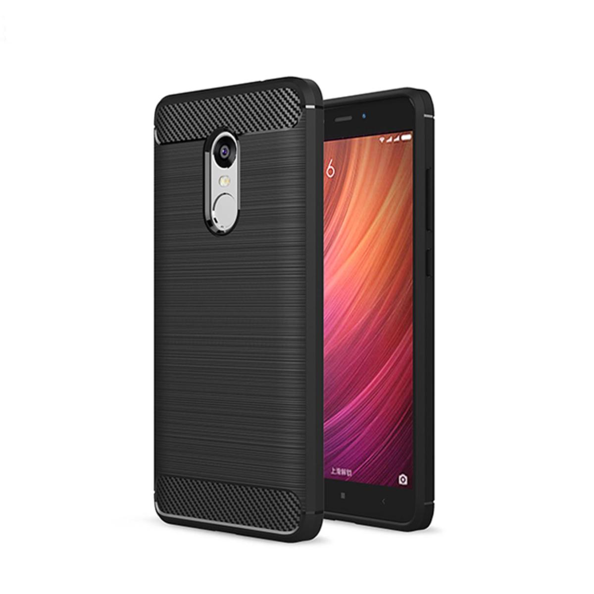 Back Cover For Xiaomi Redmi Note 4X / Note 4 Soft Silicone TPU Phone Case Carbon Fiber Decorated Brushed Shell Anti-knock Full Protection Phone Casing