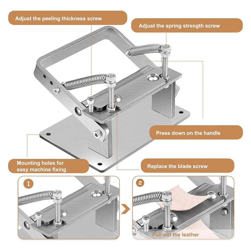 Manual Leather Splitter, Leather Skiving Tools with Clamp, Leather Skiver Machine for Leather Craft Working Tool. 