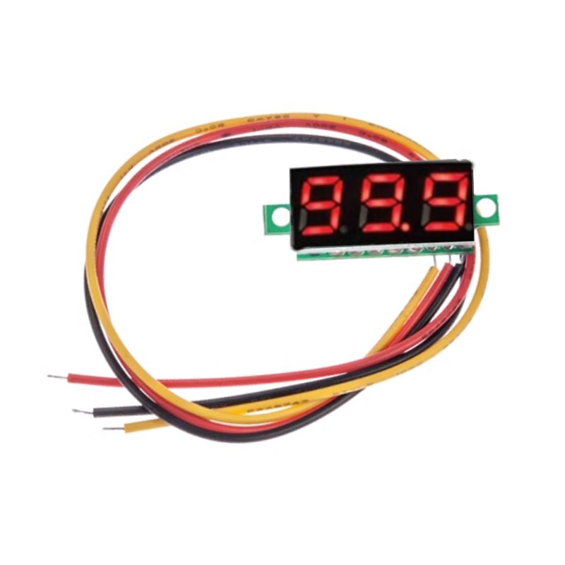 DC digital voltmeter head 0.28'' LED digital voltmeter DC0-100.0V three-wire Motorcycle voltmeter