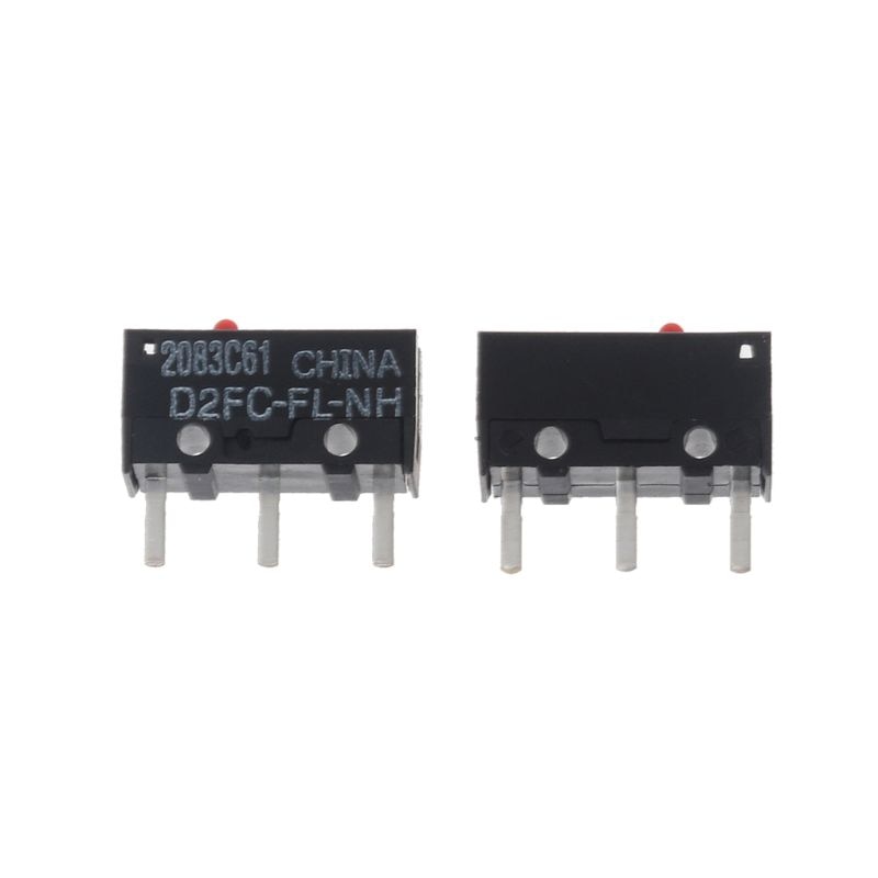【happy one】2Pcs  OMRON D2FC-FL-NH Red Classic Mouse Micro Switch 10 Million Times lifetime Universal 7N 10m 20M. 
