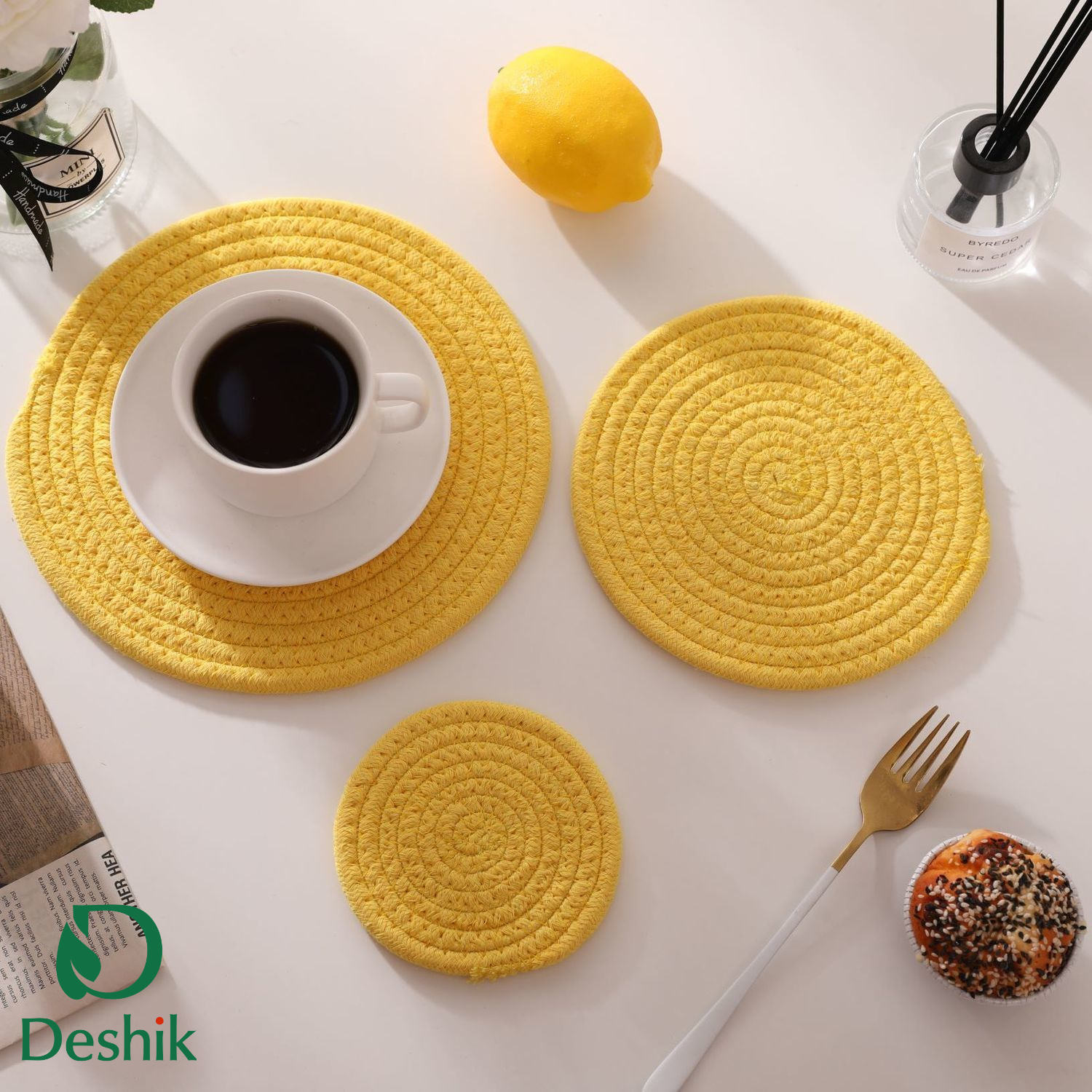 Table Mat Set (08 Pieces) Export Quality Jute Goods