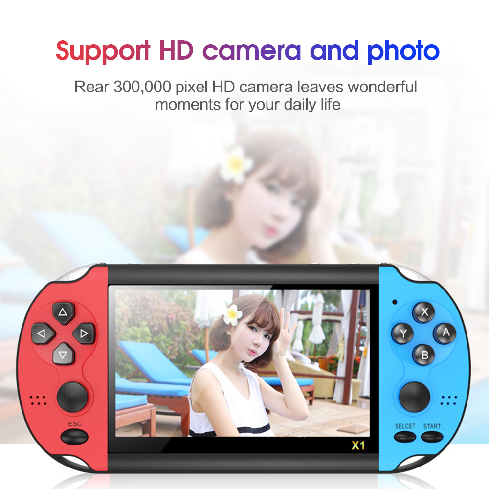 X1 4.3-inch Game Console Nostalgic Classic Dual-Shake Game Console 8G Built-in 10,000 Games. 