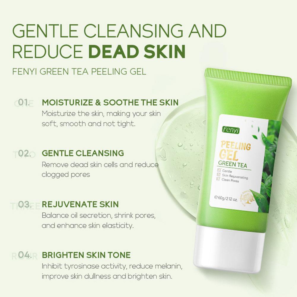Fenyi Green Tea Peeling Gel Face Body Exfoliating Moisturizing Gentle Cleansing Brightening - 60g