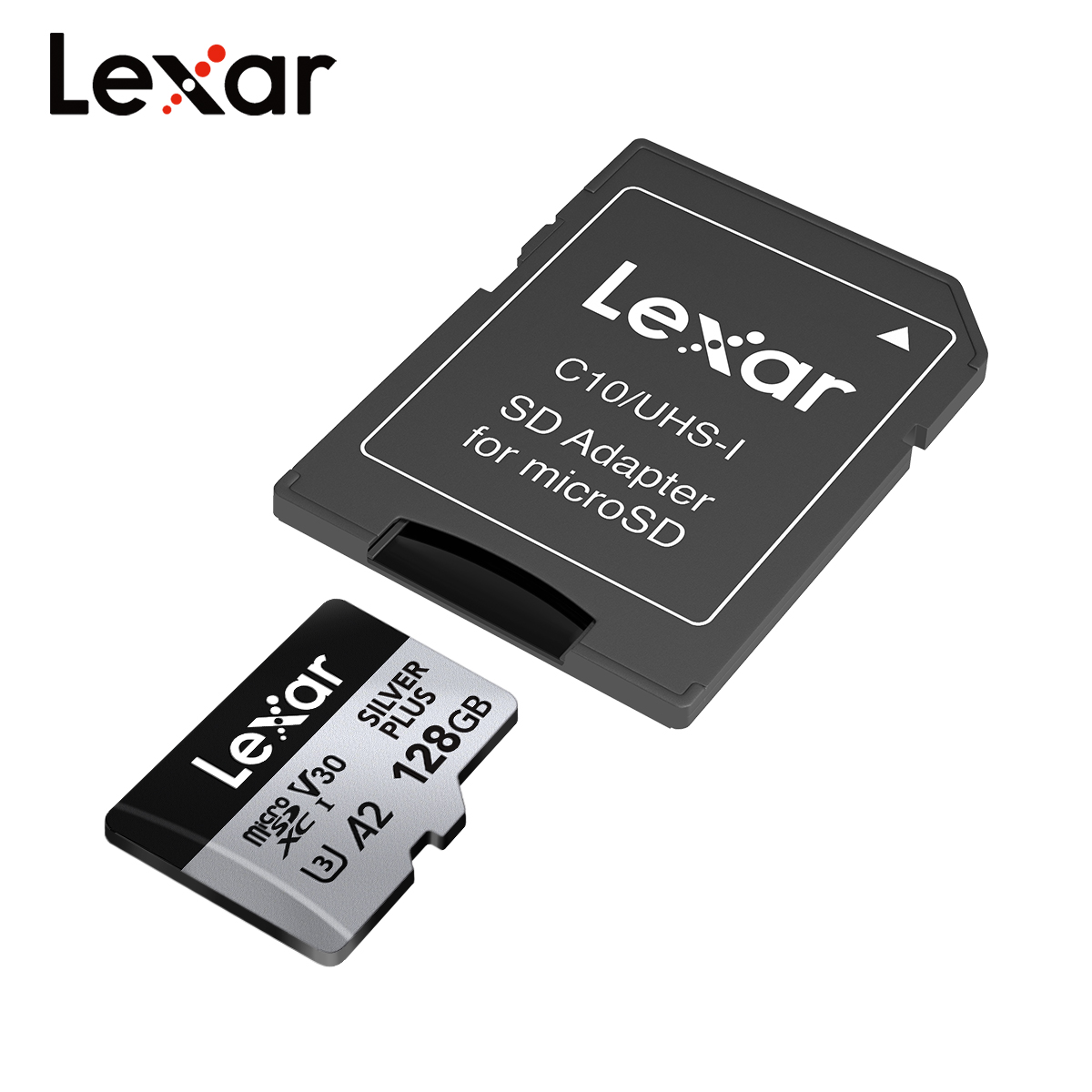 Lexar Professional SILVER PLUS microSDXC UHS-I Card A2 V30 U3 Microsd Memory Card 64GB 128GB 256GB Up to 205Mb/s Flash TF Card. 