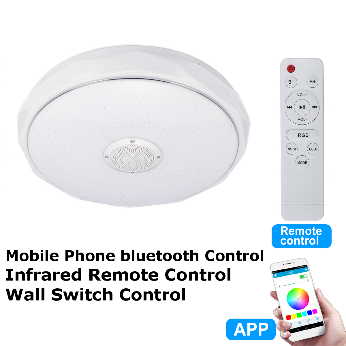 Light up life 36W/72W 40CM Modern LED Music Ceiling Light RGB bluetooth Speaker Down Lamp. 