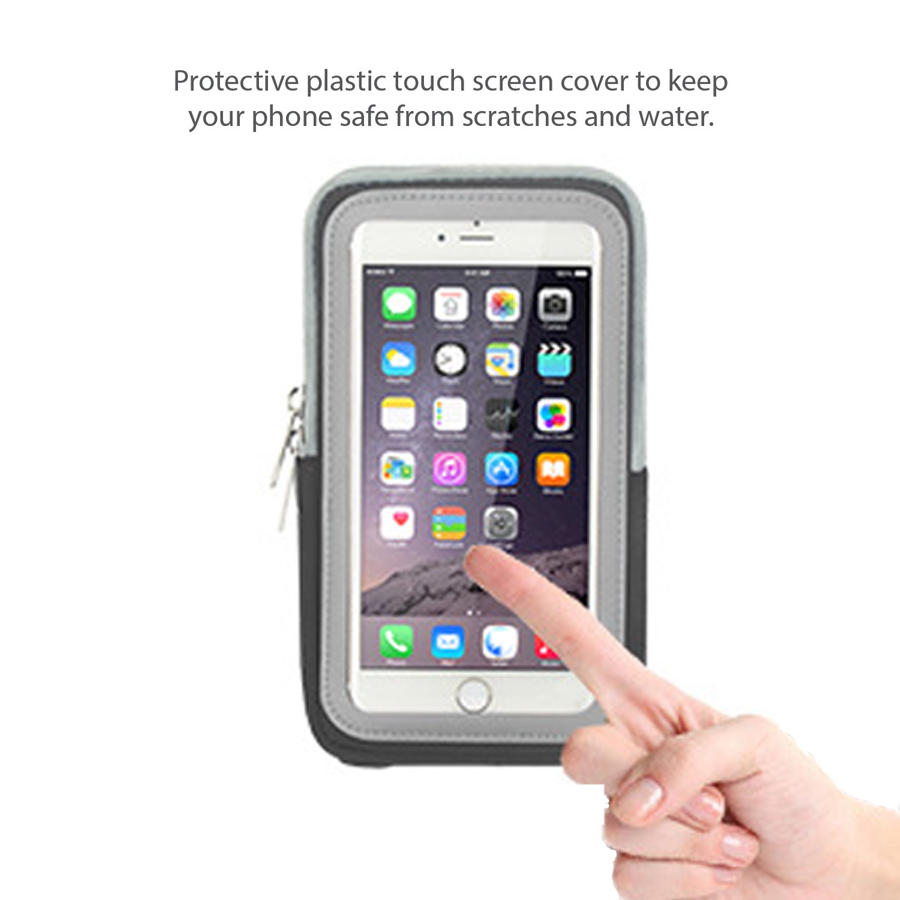 (Black)Sports Arm band Arm Bag Cell Phone Holder Case Arm Band Strap With Zipper Pouch  Mobile Exercise Running Workout For Android and Apple Phone Touch. 