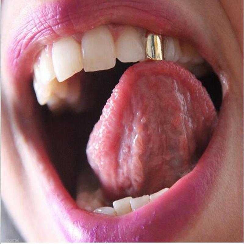 New Custom 14k Gold Plated Small Single Tooth Cap Grillz Hip Hop Teeth Grill. 