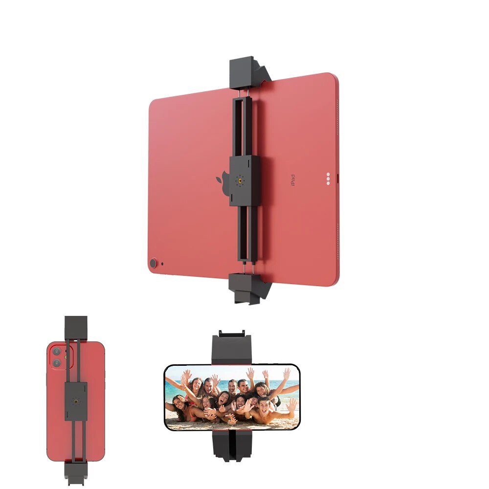 SH Phone Tablet Stand Clamp Universal Adjustable Clip With 1/4 Screws Hole and Cold Shoe Mount Adapter For 12.9/11 inch iPad