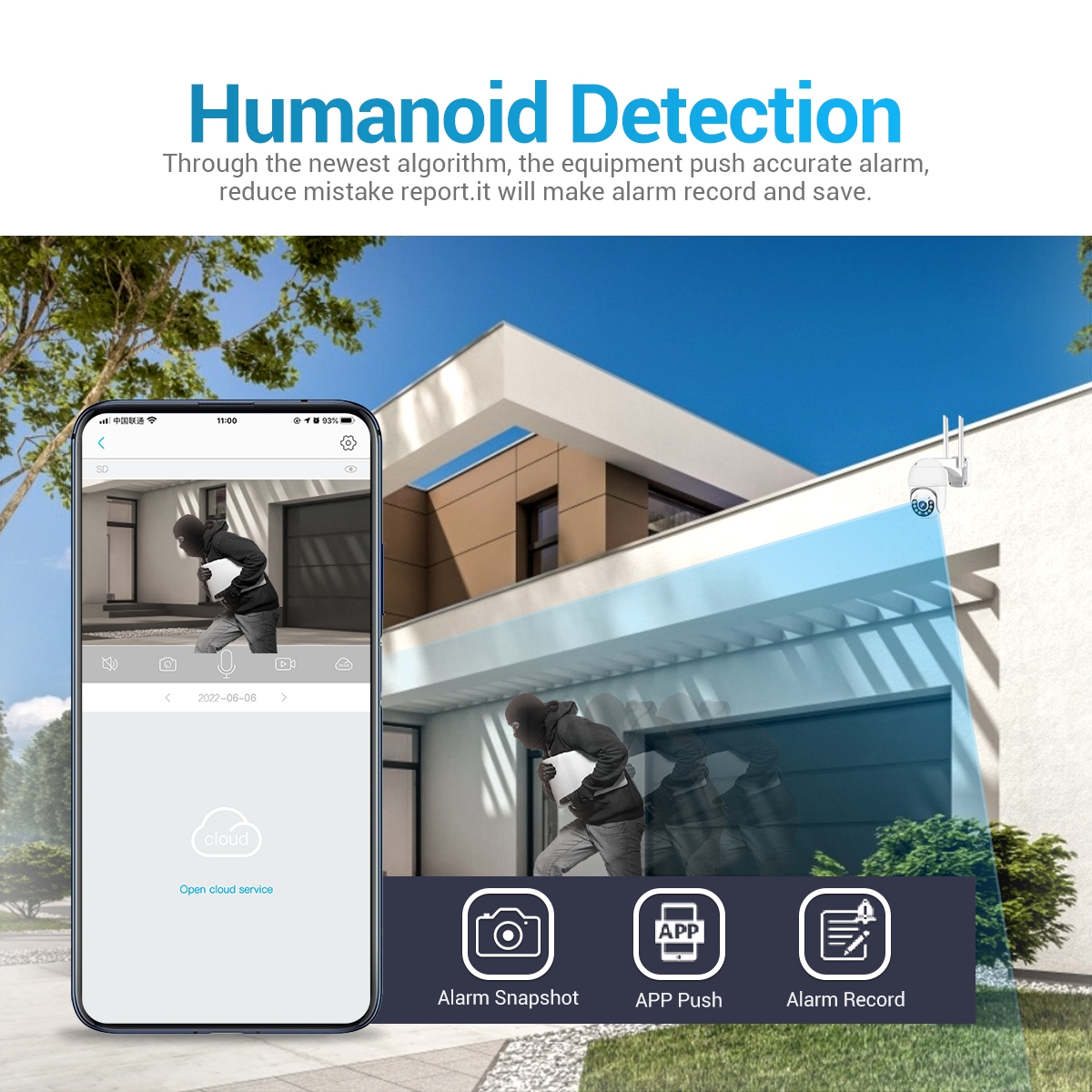 (Ready Now)ESCAM QF800 H.265X 8MP AI Humanoid Detection Auto Tracking Waterproof WiFi IP Camera,UK Plug. 