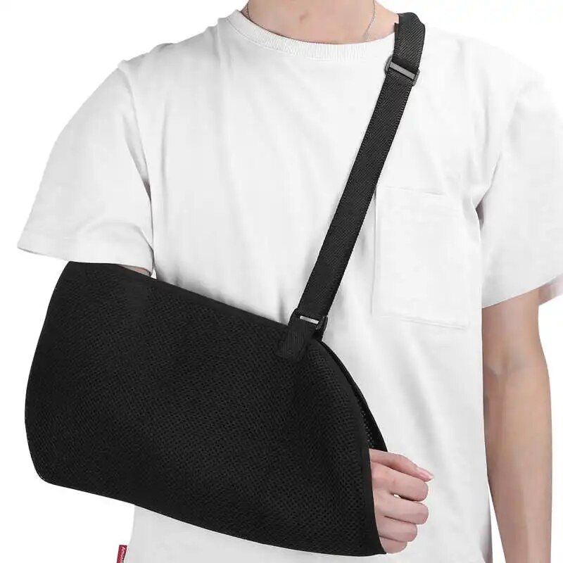 Breathable Arm Sling Adjustable Arm Support Shoulder Immobilizer for Fracture Sprain Wrist Arm Elbow Forearm Fixed Belt Straps