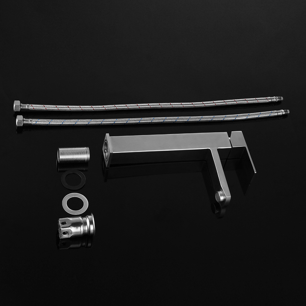 Chrome Plated Brass Tall Body Square Design Single Handle Basin Faucet Mixer. 