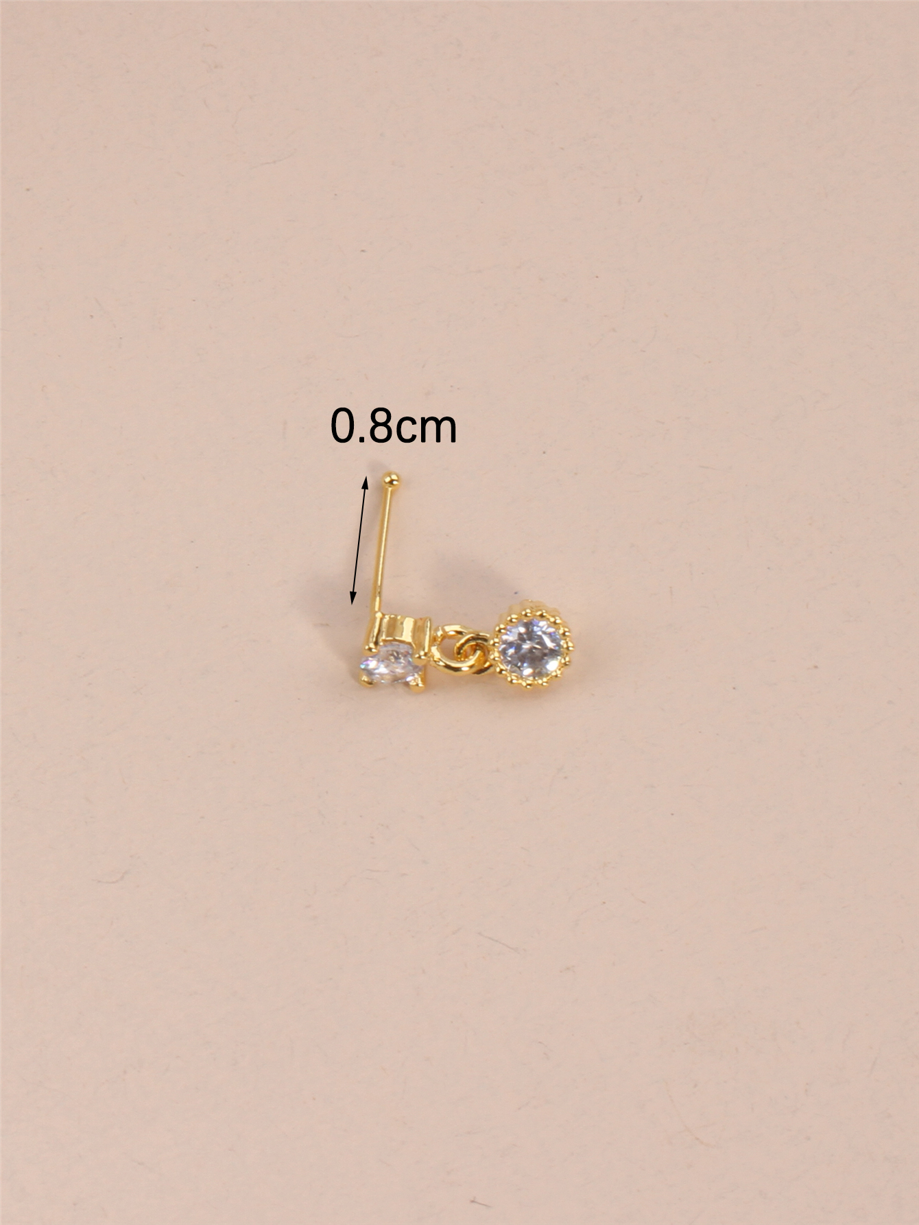Dangle Nose Ring Ball Pin Shaped Dangling Nose Stud Heart Shape Indian Nose Piercing Jewelry with Charm. 