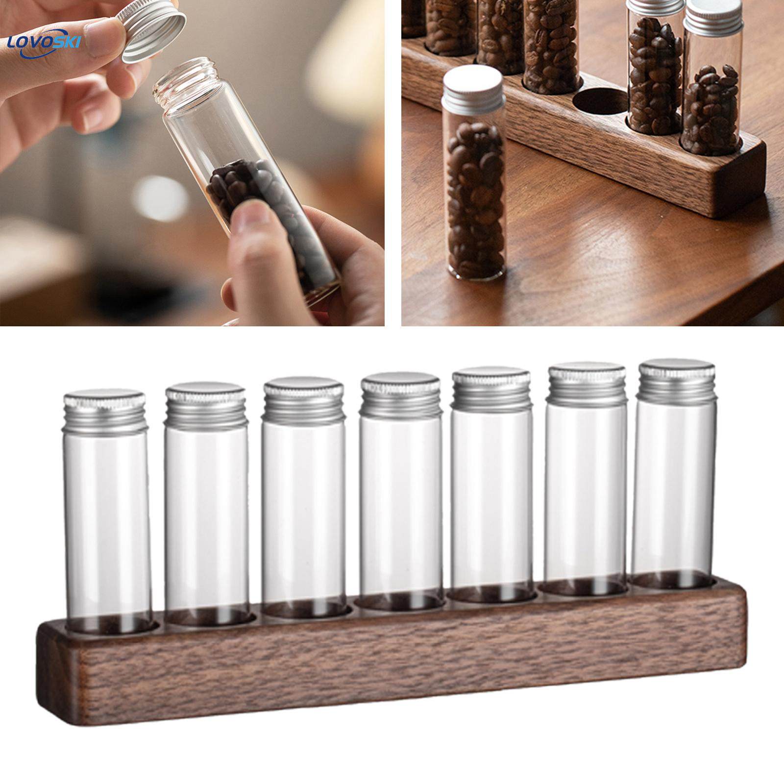 Single Dosing Coffee Bean Storage Tubes, Coffee Beans Storage Container Airtight Coffee Bean Cellars with Stand for Candy, Sugar, Nuts, Bar Pantry. 