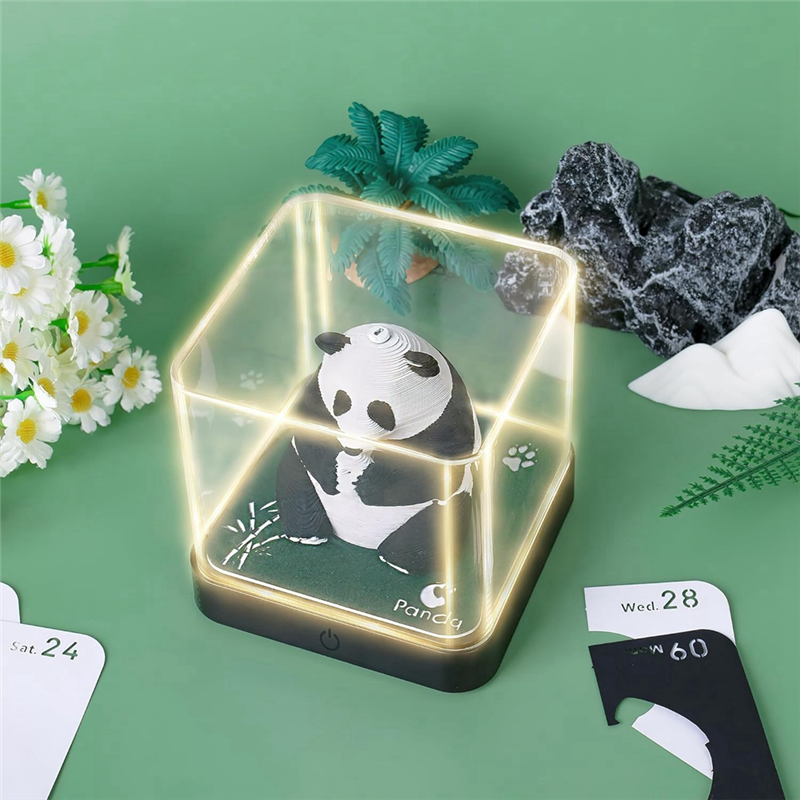 3D Art Calendar 2024, Time Piece Calendar Panda Memo Pad Rip Paper Carving DIY Sticky Note Durable Easy Install. 