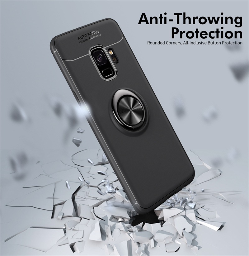 For Huawei P10 Lite mobile phone case, magnetic ring bracket, full edge wrapping, anti falling soft rubber, high-grade business. 