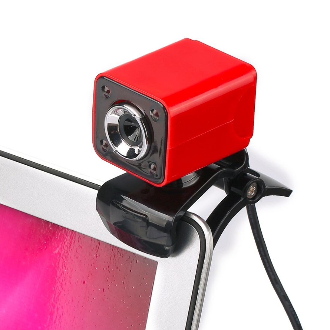 A862 360 Degree Rotatable 480P WebCam USB Wire Camera with Microphone & 4 LED lights for Desktop Skype Computer PC Laptop, Cable Length: 1.4m