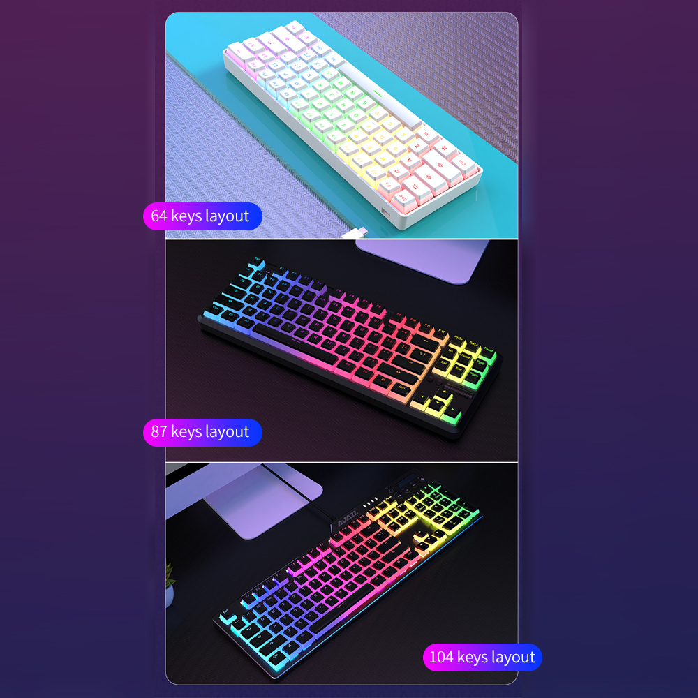 AJAZZ PBT Pudding Keycap 108 Keys PBT Keycap Set with Frosted Hand Feel for Mechanical Keyboard White(Only Keycaps). 