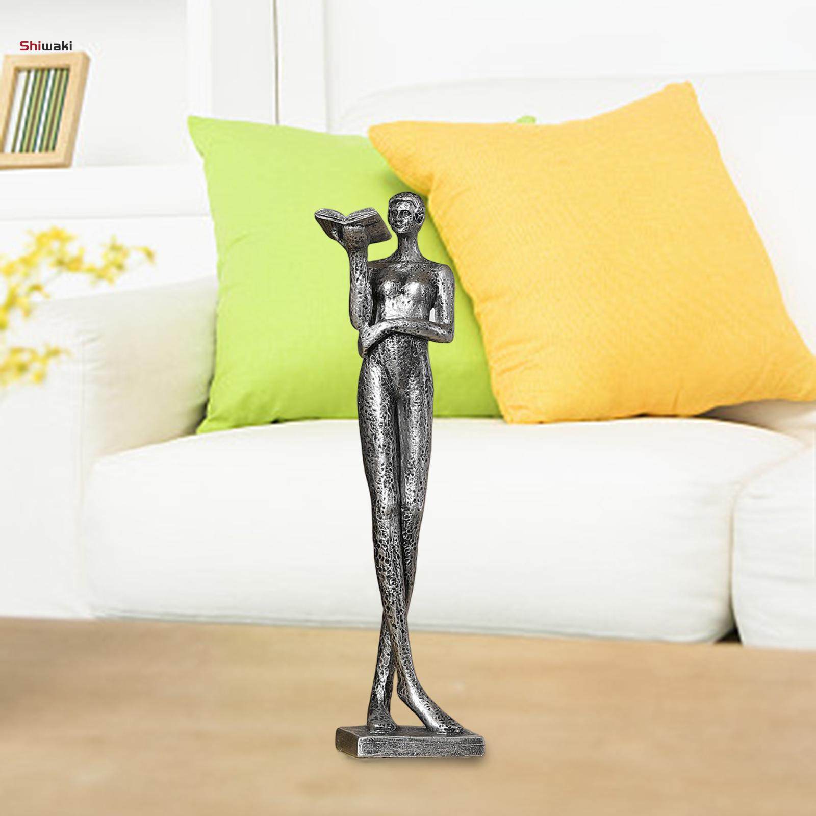 Book Reader Statue Humanoid Figurines for Housewarming Bookshelf Living. 