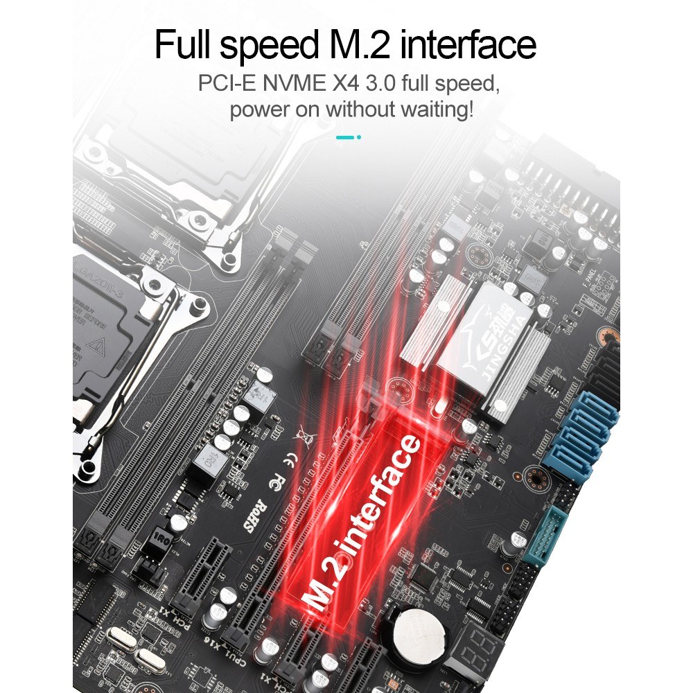 Jinsha X99 dual game motherboard with 8 DDR4 memory slots and 10 - black. 